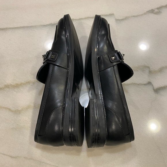 Marc Fisher Loafers size 8 Black Faux Leather Studded - Picture 7 of 13